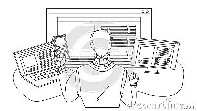 Front End Development Developer Occupation Vector Vector Illustration