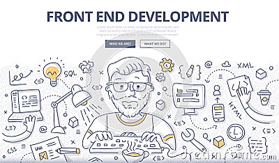 Front End Development Doodle Concept Vector Illustration