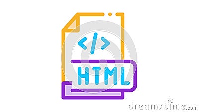 Front End Html Code Icon Animation Stock Video - Video of project, front:  206549723