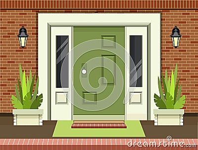 Front Entrance Door Vector Illustration