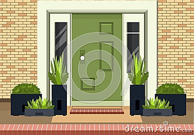 Front Entrance Door Vector Illustration