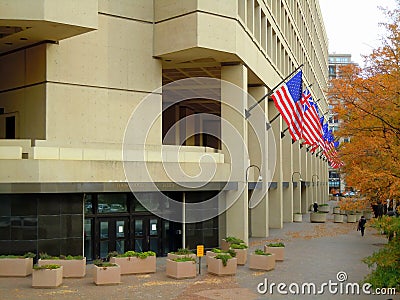 Front entrance of government agency building Editorial Stock Photo