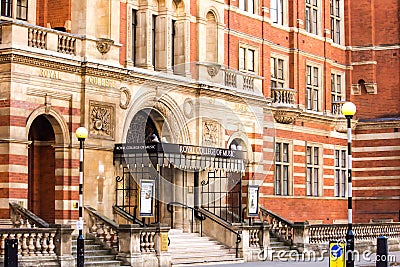 The front entrance of the Royal College of Music Editorial Stock Photo