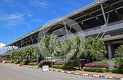 Front facade exterior of Kota Kinabalu International Airport Editorial Stock Photo