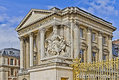 Front facade of Famous palace Versailles Stock Photo