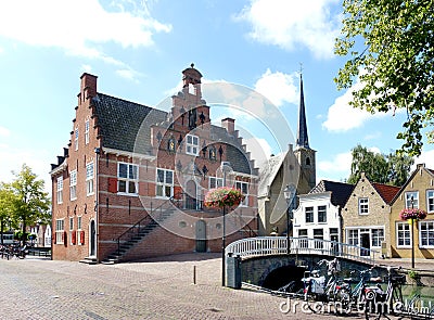 Front facade of old town hall of Oud-Beijerland, Netherlands Stock Photo