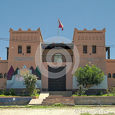 Front facade of the Tourist Reception House of Al Haouz Province in Morocco. Stock Photo