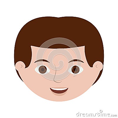 Front face redhead male hairstyle Vector Illustration