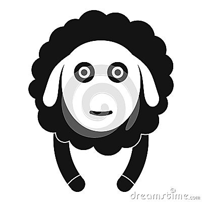 Front face sheep icon, simple style Vector Illustration