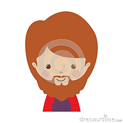 Front face wise man baltasar cartoon Vector Illustration