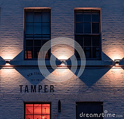 SHEFFIELD, UK - 23RD MARCH 2019: Front of the Tamper coffee house - Late in Spring Editorial Stock Photo