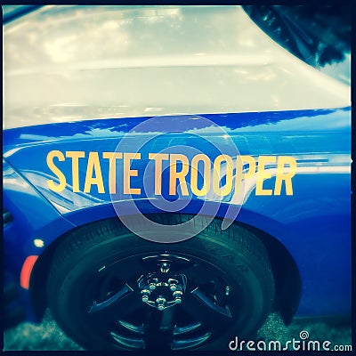 Front fencer on state trooper car Editorial Stock Photo