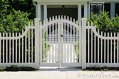 Front Gate and Fence Stock Photo
