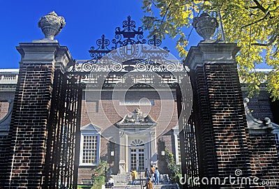 Front Gate of Fogg Art Museum, Cambridge, Massachusetts Editorial Stock Photo