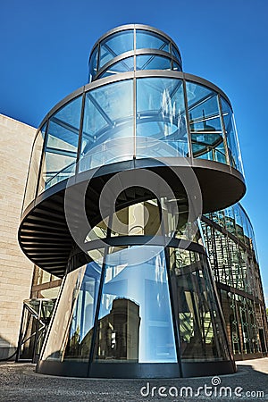 Front of the German Historic Museum in Berlin showing the small tower near the entrance Editorial Stock Photo