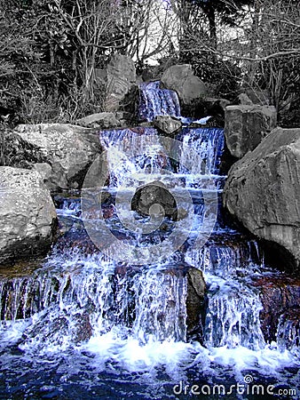 Front of grandiose waterfall Stock Photo