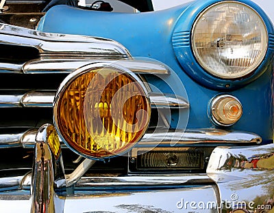 Front Grill and Headlights of Chevrolet Fleetmaster Stock Photo