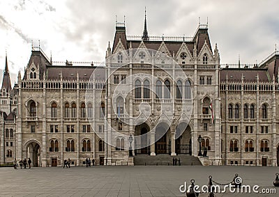 Front of the Hungarian Parliament Building from Kossuth Square, Budapest, Hungary Editorial Stock Photo