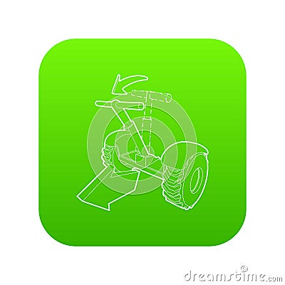 Front inclined segway icon green vector Vector Illustration