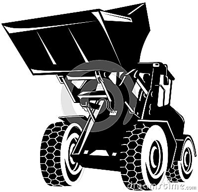 Front loader black and white Stock Photo