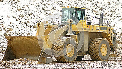 Front loader in open pit Stock Photo