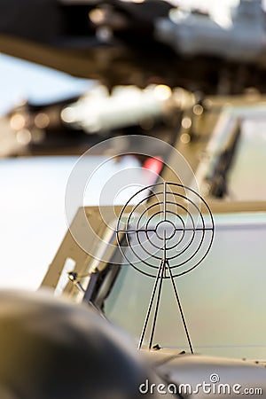 Front of an military attack helicopter Stock Photo