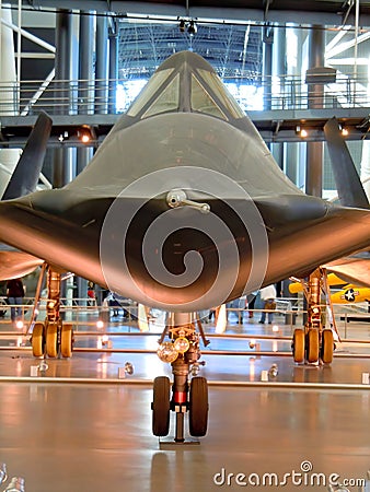 Front nose of jet aircraft in museum Editorial Stock Photo