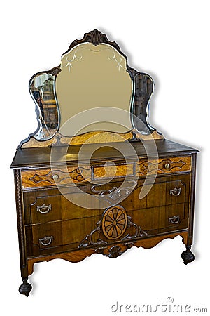 Front of an old antique piece of furniture Stock Photo