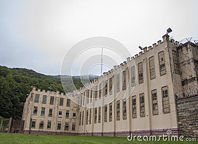 Front of old maximum security prison Stock Photo
