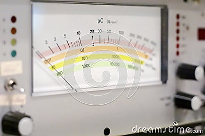 Front panel of a scientific instrument Stock Photo