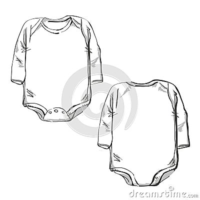 Front part and back part baby body sketch Vector Illustration