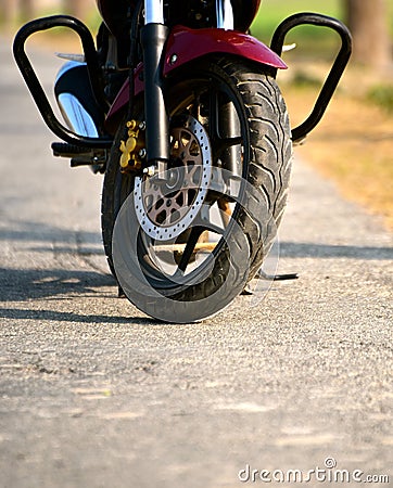 Front part of a motor bike stock photograph Stock Photo