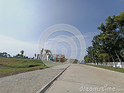 The front road to the North Sumatra State Islamic University Editorial Stock Photo