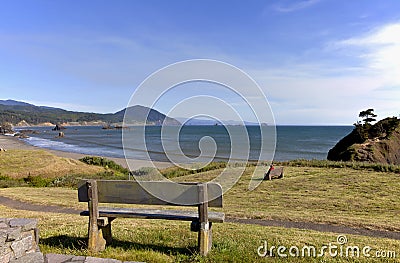 Front row seat, Oregon coastline. Stock Photo