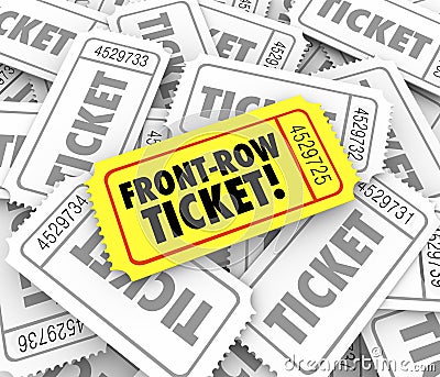 Front Row Ticket Special VIP Seating Best View Close Performance Stock Photo