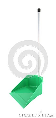 Front side green plastic dustpan Stock Photo