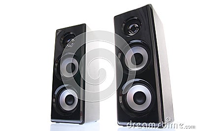 Front speakers Stock Photo