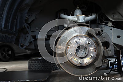 Front suspension disc brake Stock Photo