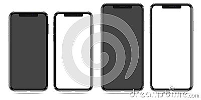 Front view of Apple iPhone XS and XS Max Vector Illustration