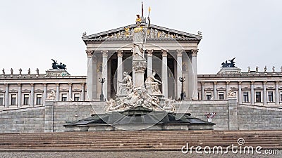 Front view of Athena Pallas in Vienna city Stock Photo