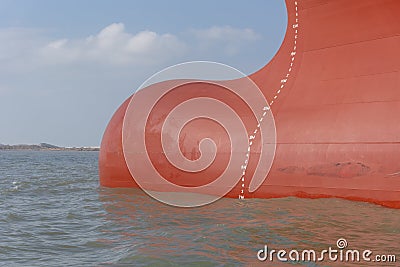 Front view of the big container ship. Stock Photo