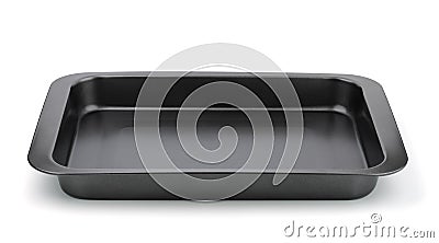 Black nonstick metal baking tray Stock Photo