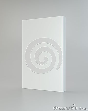 Front view of blank book cover white. 3d rendering Stock Photo