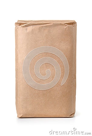 Front view of blank brown paper bag Stock Photo