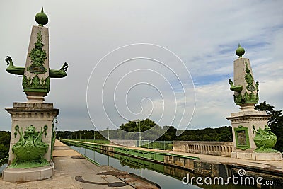 The canal bridge over the river Loire in Briare Stock Photo