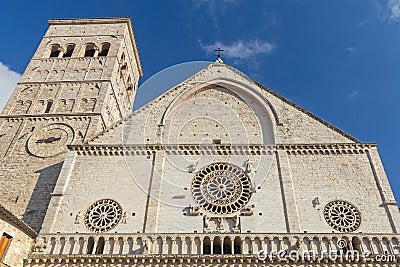Front view of Cathedral of San Rufino. Assisi. Italy Stock Photo