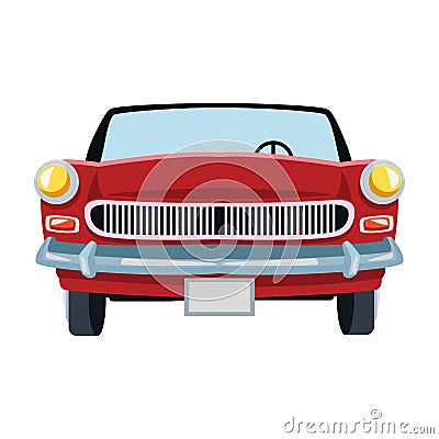 Front view of classic car icon Vector Illustration