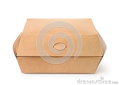 Front view of closed brown burger box Stock Photo