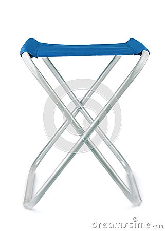 Front view of folding camping stool Stock Photo