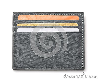 Front view of gray plastic card holder Stock Photo